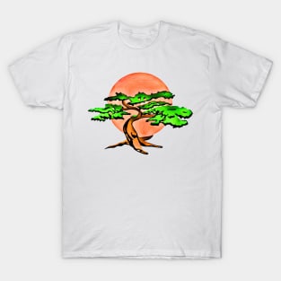 Miyagi Bonsai Tree Drawing T-Shirt